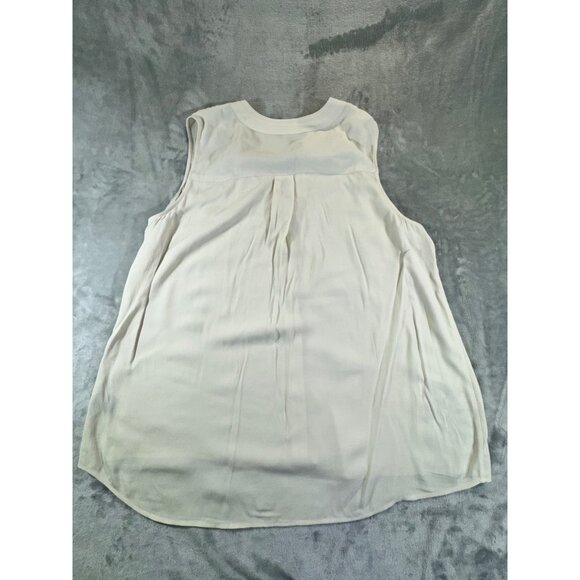 Simply Vera Wang womens XLARGE Cream Rayon Blouse Black & Silver Embroidery - Picture 11 of 11